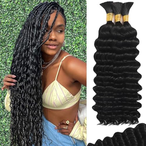 Mane Concept Mega Brazilian Human Hair Blend Braids - DEEP WAVE BULK 18" (BOHO STYLE)