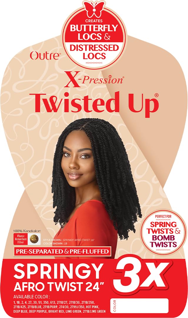Outre X-Pression Twisted Up 3X Springy Afro Twist 24"