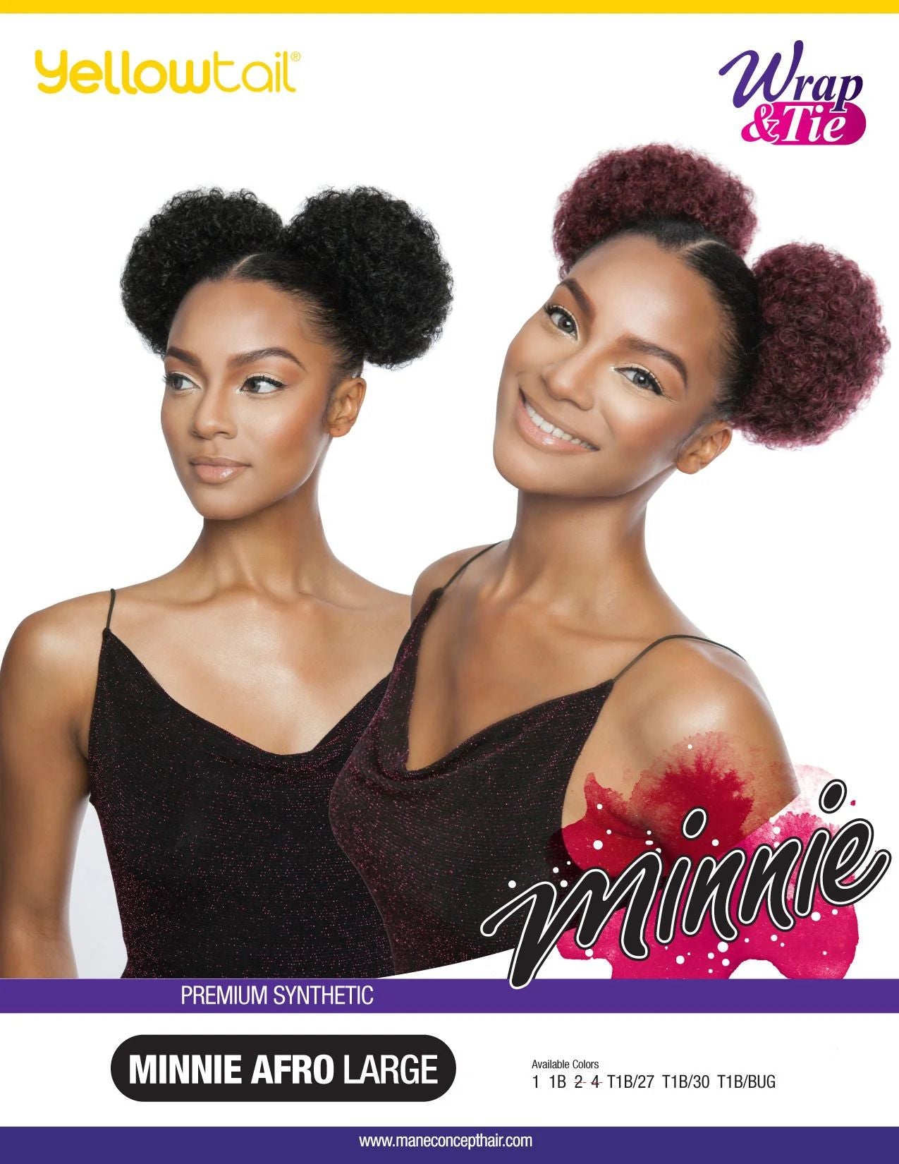 Mane Concept Yellowtail Wrap & Tie Ponytail - MINI AFRO LARGE