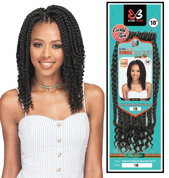 BOBBI BOSS BOMBA BOX BRAIDS CURLY TIPS 10" CROCHET