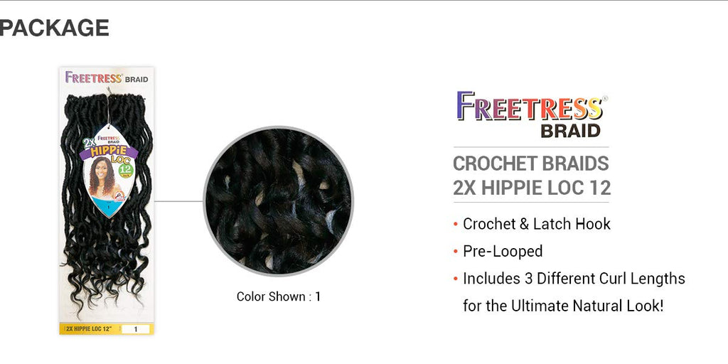 2x Shake N Go Freetress Braid  Hippie Braid 12"