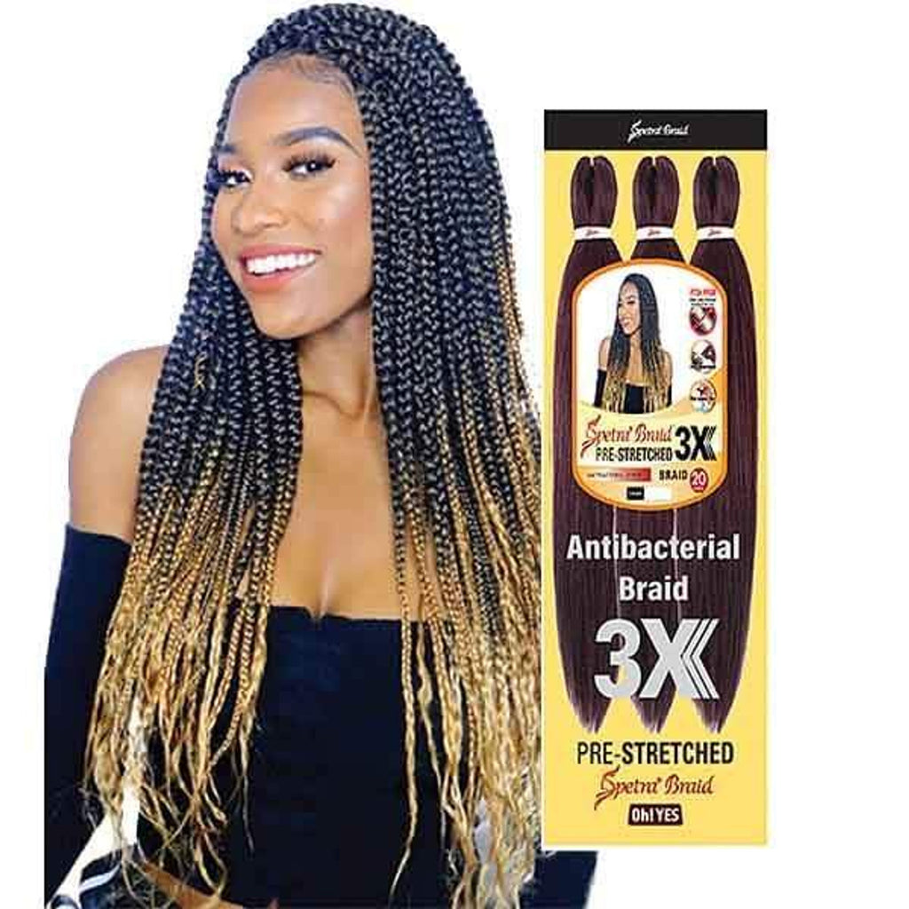 Spetra EZ Braid Pre-Stretched Braiding Hair 3X's Pack - 20" Inch