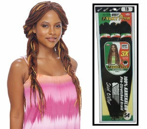 EZ YAKY PERM PRE-STRETCHED BRAIDING HAIR 3X MULTIPACK